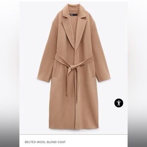 Zara Belted wool blend coat